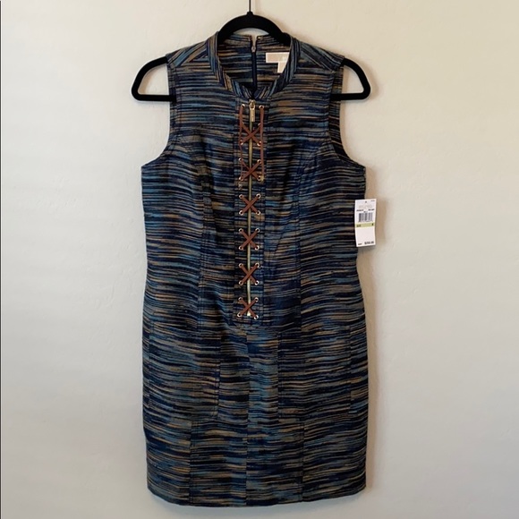 MICHAEL Michael Kors Dresses & Skirts - Michael Kors Blue Indigo Lace Up Sleeveless Shift